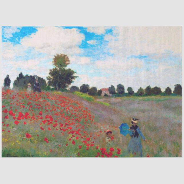 Papel De Seda Campo Poppy, Monet (Frente )