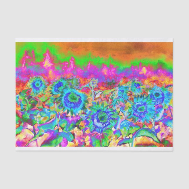 Papel De Seda Campos de girassol _ azuis (Frente )