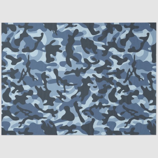 Papel De Seda Camuflagem Azul (Frente )