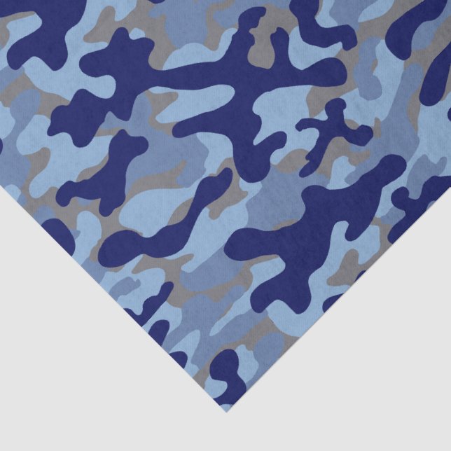 Papel De Seda Camuflagem Azul  (Detalhes)