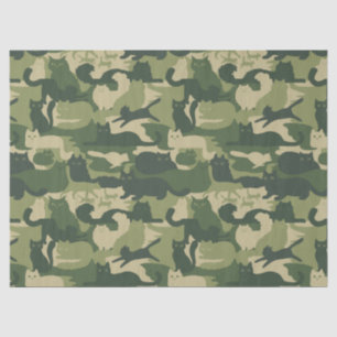 Papel De Seda Camuflagem Gatos Padrão Exército Gatinhos Verdes