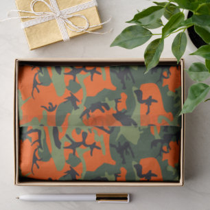 Papel De Seda Camuflagem Laranja e Verde, Militar, Exército