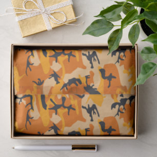 Papel De Seda Camuflagem Laranja, Militar, Exército