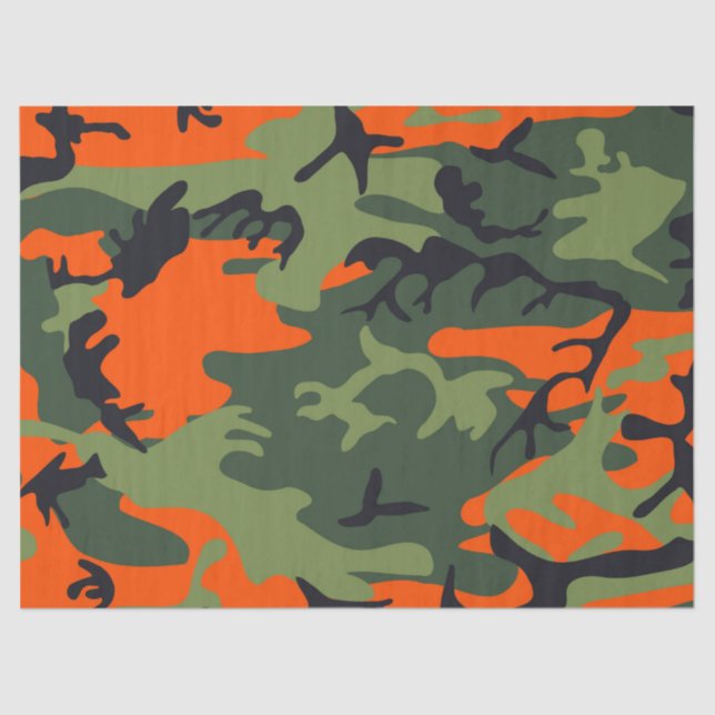 Papel De Seda Camuflagem Orange Hunter (Frente )