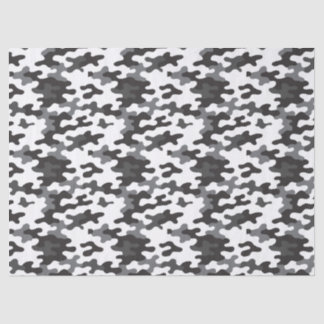 Papel De Seda Camuflagem Preto e Branco