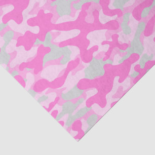 Papel De Seda Camuflagem Rosa
