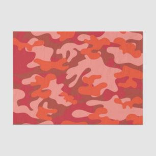 Papel De Seda Camuflagem Vermelha