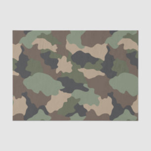 Papel De Seda Camuflagem Woodland Camo Militar Khaki Tan Preto