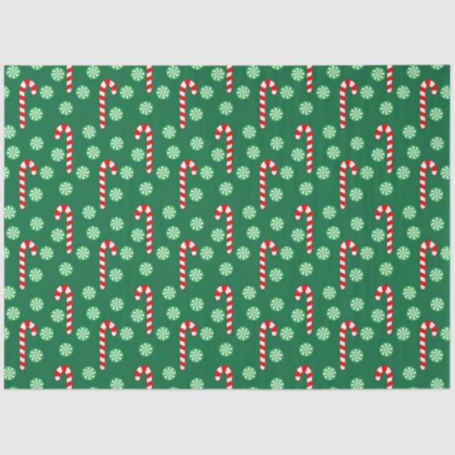 Papel De Seda Canas Vermelhos de Natal (Frente )