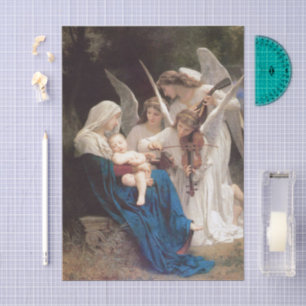 Papel De Seda Canção dos Anjos (1881) por Bouguereau