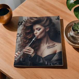 Papel De Seda Câncer Zodíaco Músico Clarinete Decoupage