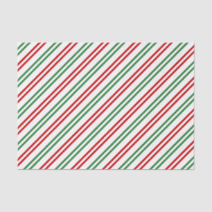 Papel De Seda Candy Cane Christmas Strips Red Green