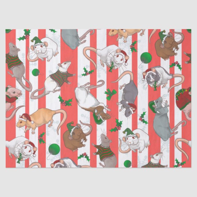 Papel De Seda Candy Cane Pet Rattie Natal! (Frente )