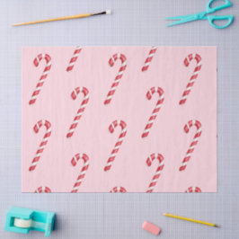 Papel De Seda Candy cane red white stripes on pink watercolor 
