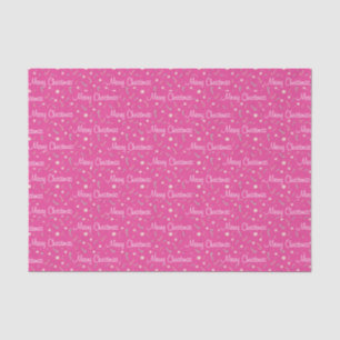 Papel De Seda Candy Canes & Bon Bons Feliz Natal a Rosa
