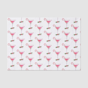 Papel De Seda Candy Canes e Cocktails Padrão Natal