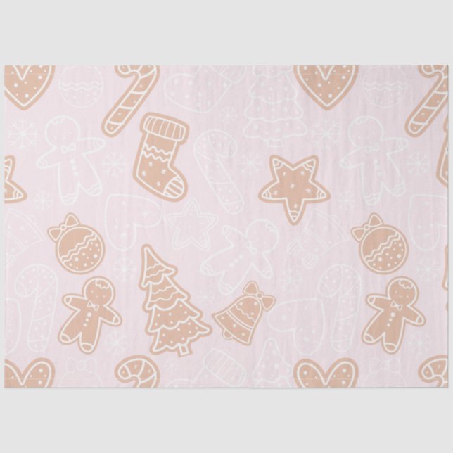 Papel De Seda Candy Canes Gingercake Men Stars Natal (Frente )