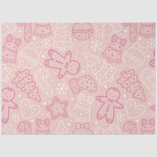 Papel De Seda Candy Canes Gingercake Men Stars Natal (Frente )