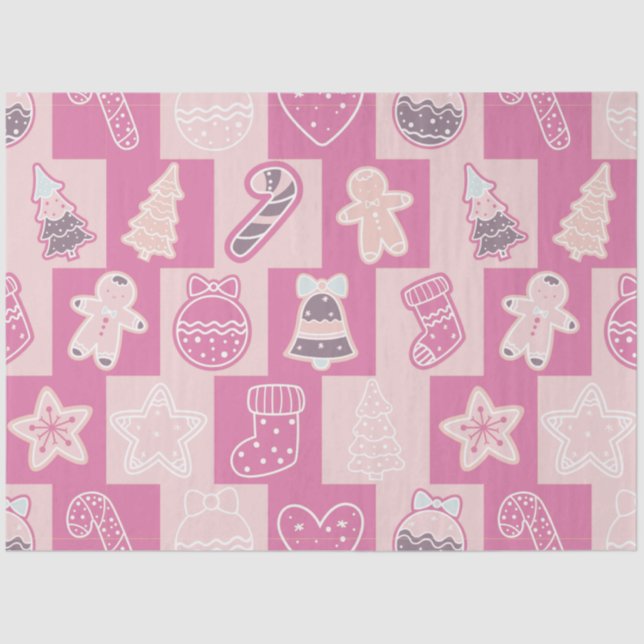Papel De Seda Candy Canes Gingercake Men Stars Natal (Frente )