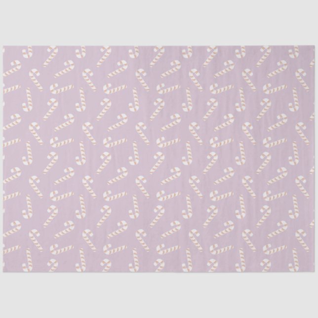 Papel De Seda Candy Canes Purple Christmas (Frente )