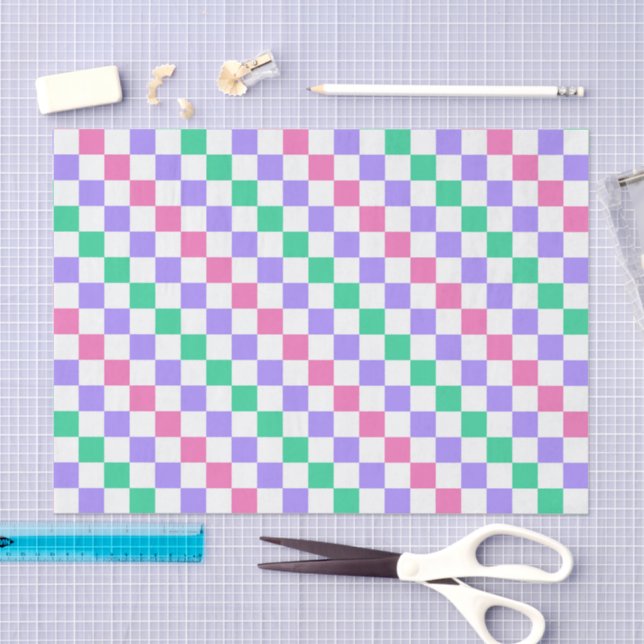 Papel De Seda Candy shop diagonal checkerboard pattern (Arte )