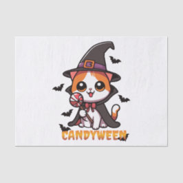 Papel De Seda candyween - bruxa-gato halloween