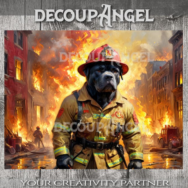 Papel De Seda Cane Corso - Bombeiro - Decoupage - (Criador carregado)