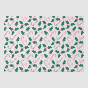 Papel De Seda Canes cor-de-rosa e padrão Holly Sai