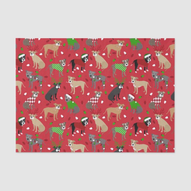 Papel De Seda Caninos de Natal (Frente )