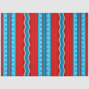 Papel De Seda Cânion do Rio Sudoeste Geométrico Vermelho Turques