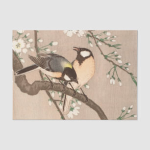 Papel De Seda Cantarilho de Chickadebird asiático japonês