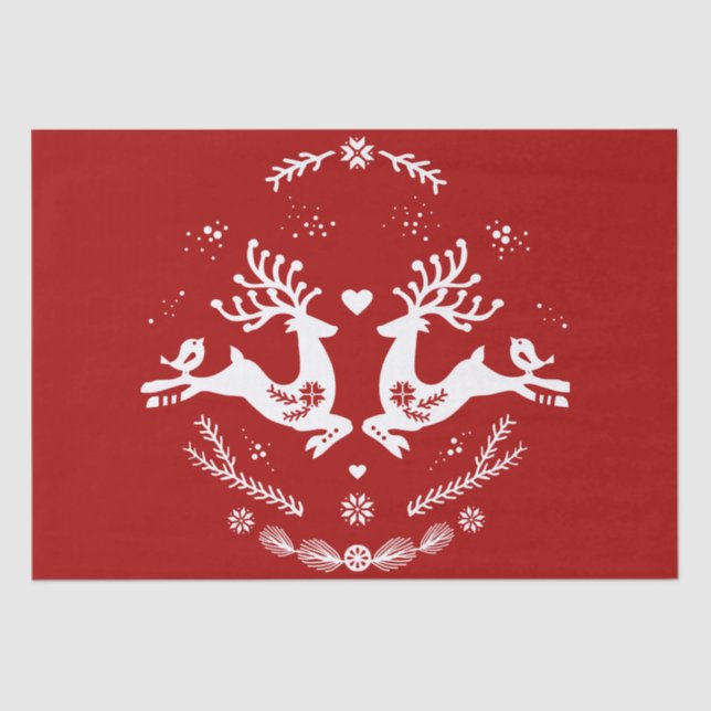Papel De Seda Canto Festivo Escandi Vermelho, Velho Natal (Frente )