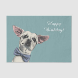 Papel De Seda Cão bonito da chihuahua com feliz aniversario do