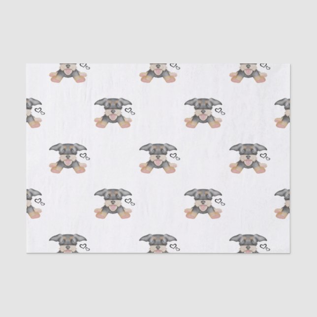 Papel De Seda Cão de Enchimento de Dachshund com Cabelo Cinto (Frente )