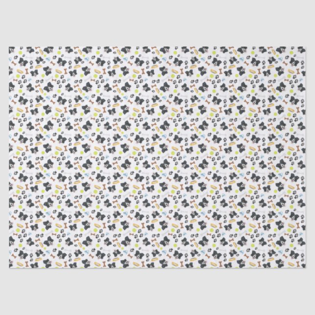 Papel De Seda Cão de sorriso border collie (Frente )
