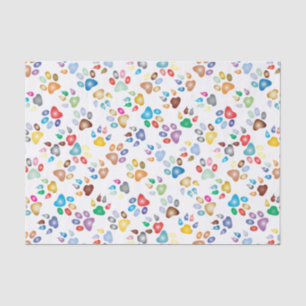Papel De Seda Cão e gato Pawprints da cor Pastel