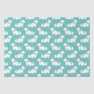 Papel De Seda Cão Maltês Puppy Cabelo Curto Urso