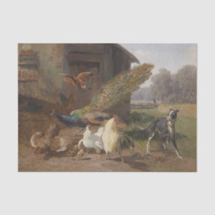 Papel De Seda Cão no quintal das aves por Carl Jutz