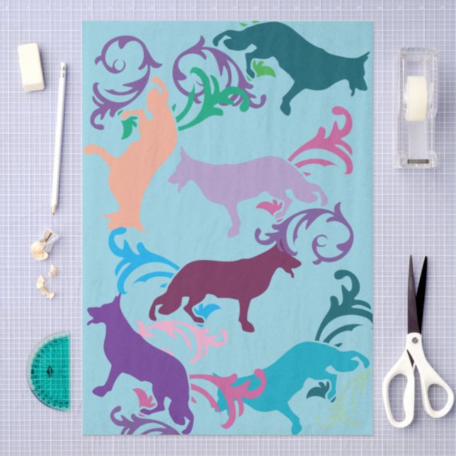 Papel De Seda Cão Pastor Alemão  (Arte )