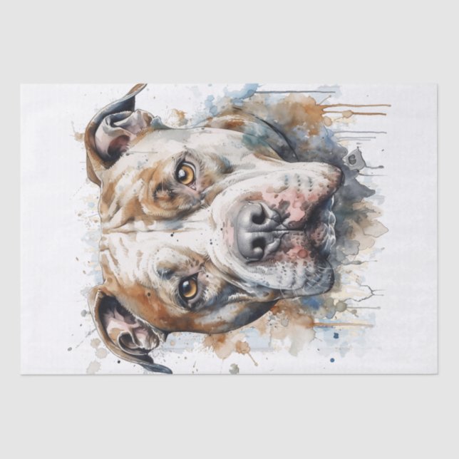 Papel De Seda Cão Pitbull Americano (Frente )