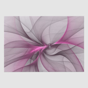 Papel De Seda Caos Moderno Elegante Arte Fractal Abstrata Rosa