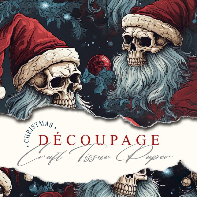 Papel De Seda Capacidades de papais noeis na chamada "Decoupage  (Have an alternative Gothmas this Christmas wit this fabulous tissue paper suitable for goth crafts.)