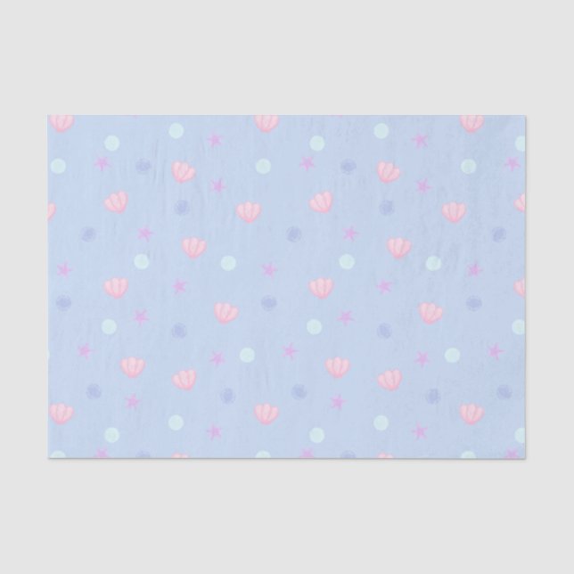 Papel De Seda Capas e Pérolas de Pastel em Periwinkle (Frente )