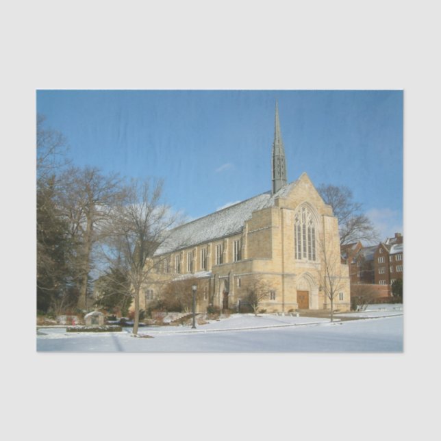 Papel De Seda Capela Harbison em inverno na Grove City College (Frente )