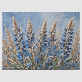 Papel De Seda Capim-das-pampas Floral Azul