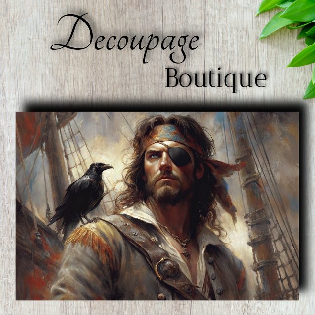 Papel De Seda Capitão Pirata Decoupage de Bandana (Pirate Captain Bandana Decoupage Tissue Paper)