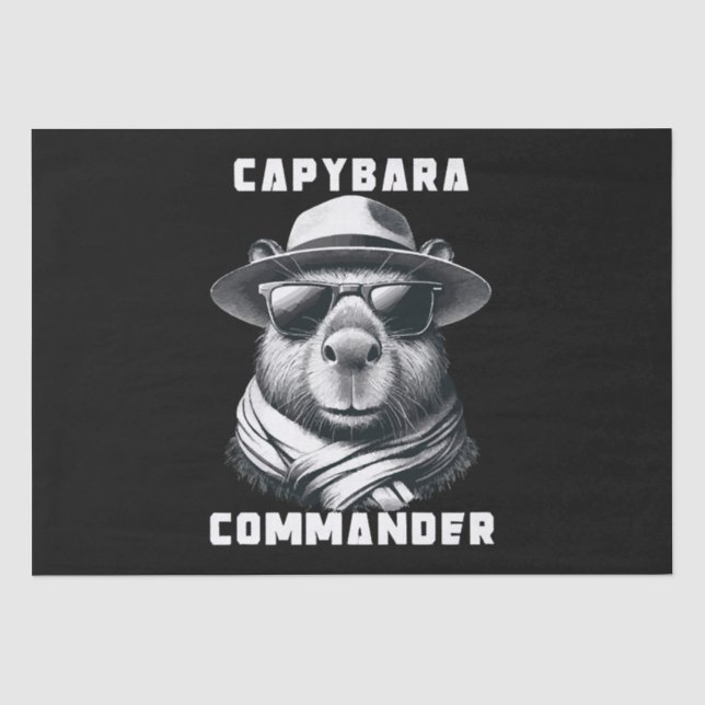 Papel De Seda Capivara Com Óculos De Sol Capy Comandante (Frente )