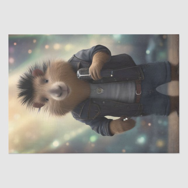 Papel De Seda "Capivara Mohawk: Agitando o Rio!" (Frente )