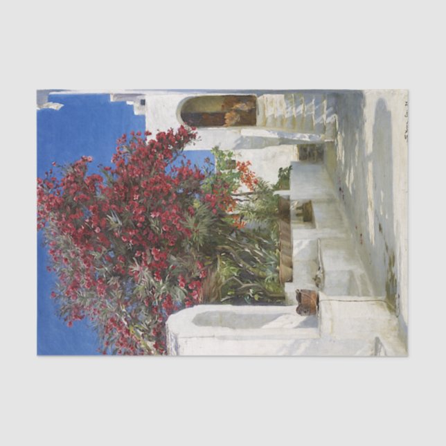 Papel De Seda Capri - Oleanders in bloom, Peder Severin Krøyer (Frente )
