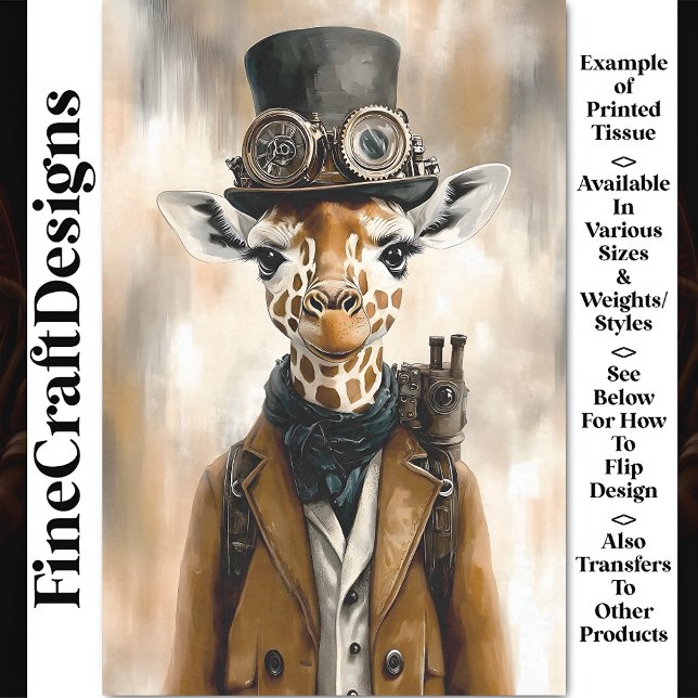 Papel De Seda Caprichosa Girafa Steampunk Fofa Decoupagem AC2 (Criador carregado)